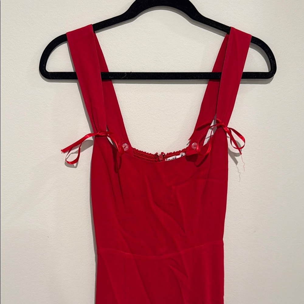 Reformation Red Boatneck Midi